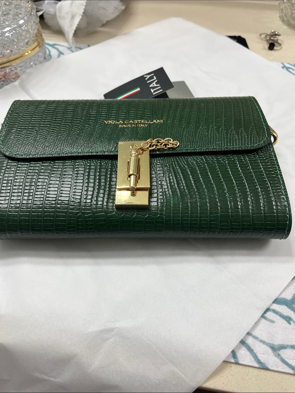 Never Used Italian Leather Cross Body Bag